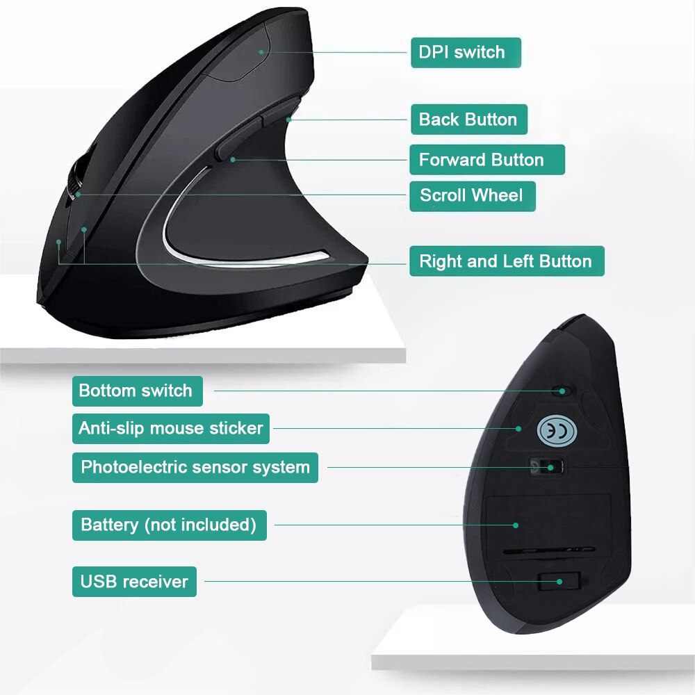 ErgoGlide Wireless Vertical Mouse – Comfort Meets Precision!