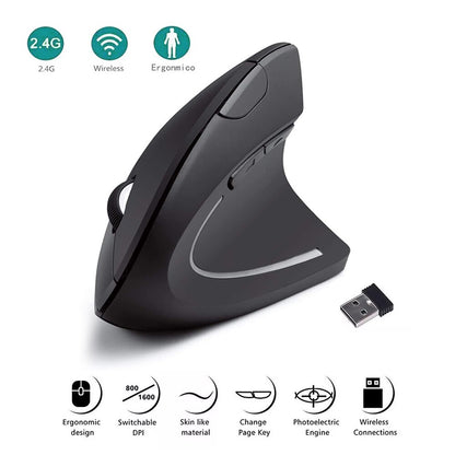 ErgoGlide Wireless Vertical Mouse – Comfort Meets Precision!