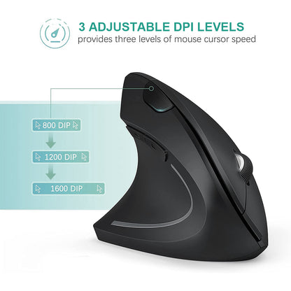 ErgoGlide Wireless Vertical Mouse – Comfort Meets Precision!