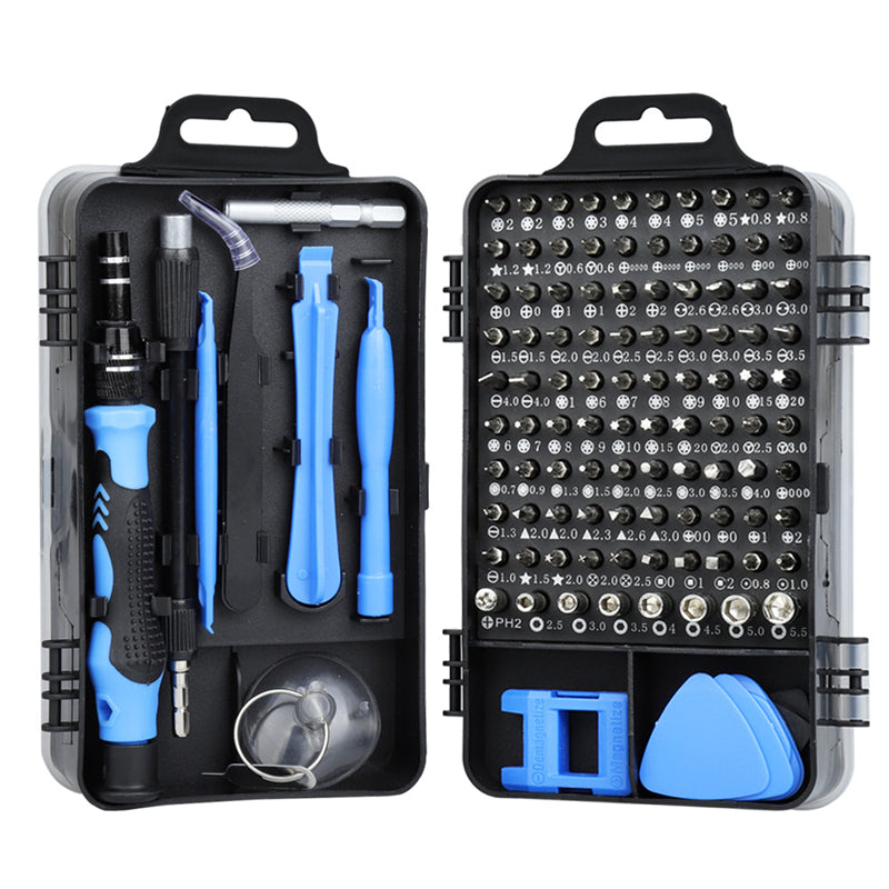 115-Piece Magnetic Screwdriver Bit Set with Case – Comprehensive Precision Repair Kit - Univelve