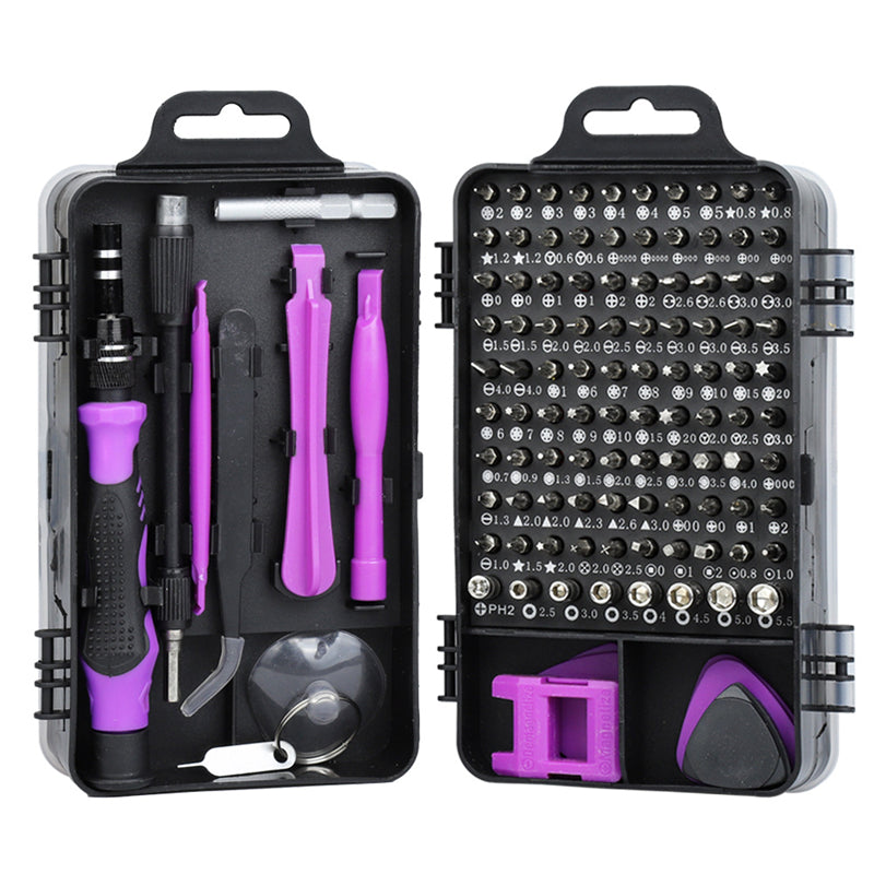 115-Piece Magnetic Screwdriver Bit Set with Case – Comprehensive Precision Repair Kit - Univelve